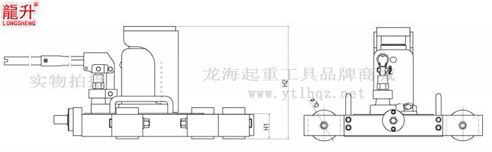 龍升帶滑動(dòng)臺(tái)爪式千斤頂尺寸圖一