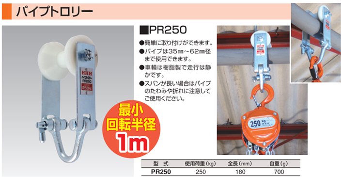 PR250型HHH管道滑車實物圖 PR250型HHH管道滑車實物圖