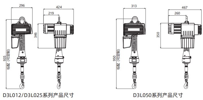 D3環鏈智能提升機尺寸圖